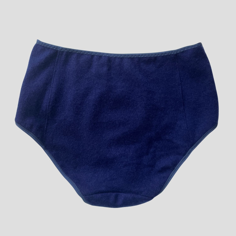 Navy Blue 100% Cashmere women's brief | Made in Canada cashmere lingerie and underwear for ladies 