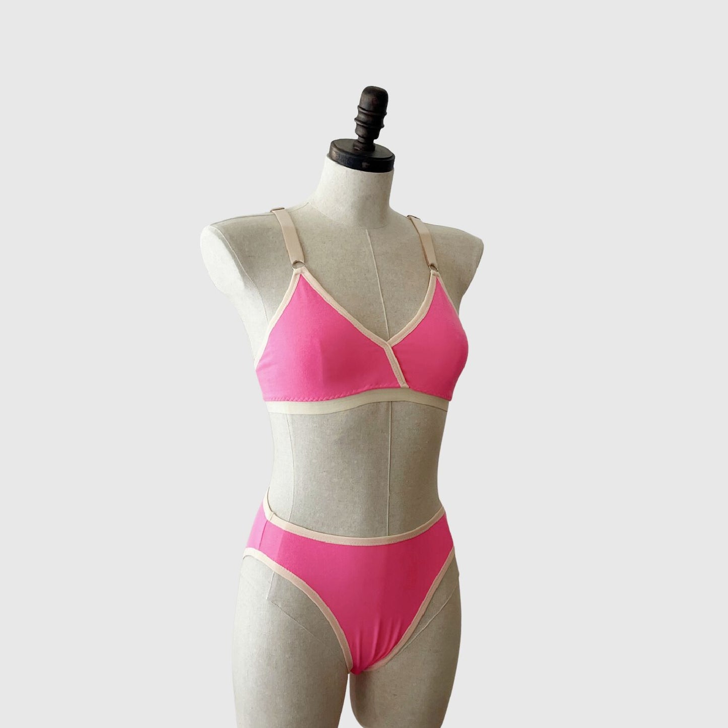 Shop organic cotton pink lingerie set | Organic cotton bikini brief | Made in Canada 