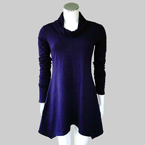 purple bamboo tunic | Women's tunic in organic cotton | Buy made in Canada organic clothing for women | Shop organic tunics and dresses from Canada | Econica 