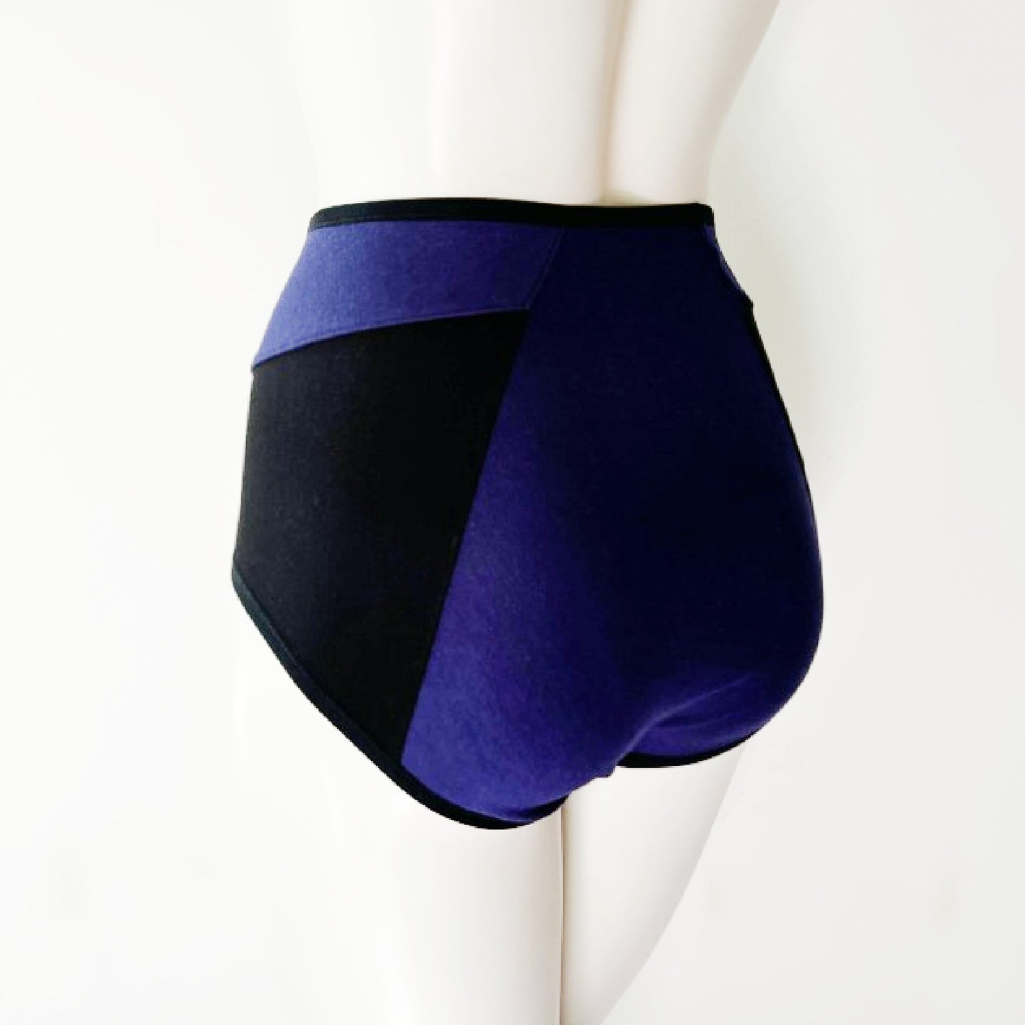 Navy Blue Black Organic cotton french brief | Made to measure