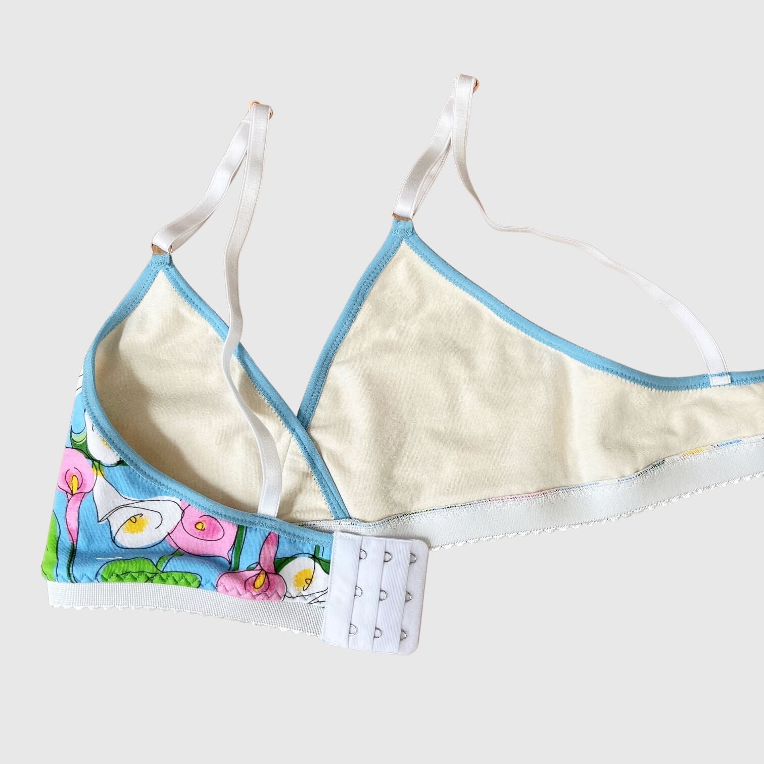 Organic cotton Aqua Blue bra panties set | Made in Canada organic women's underwear 