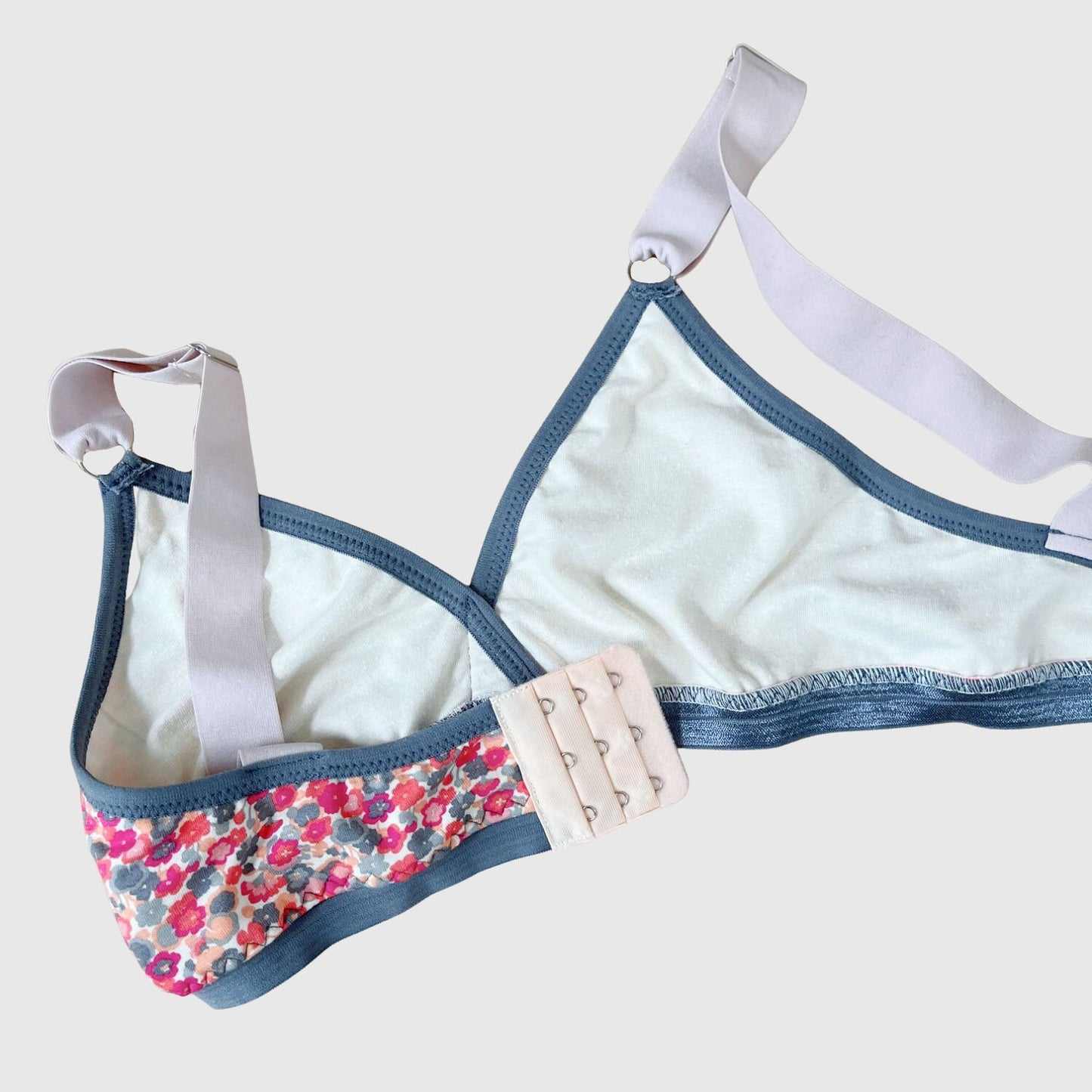 organic cotton bra | pink floral bra panties set | organic cotton underwear set | Made in Canada women's lingerie