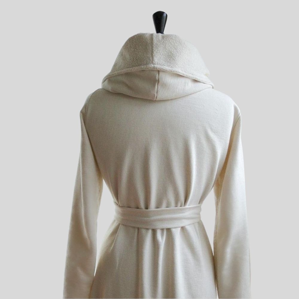 Women's long hooded Robe | Organic Cotton bathrobe