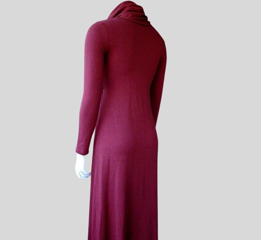 Wine red best ankle long dress Canada | Made in Canada organic dresses for women | Shop Econica 