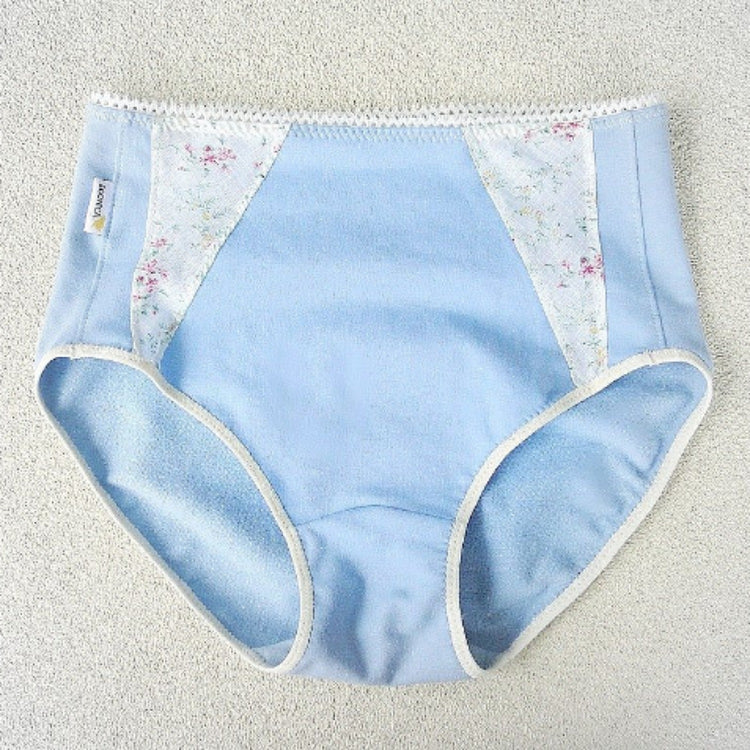 Shop blue High waisted underwear | Made in Canada  panties | organic cotton floral panty |  bamboo lingerie | Econica  