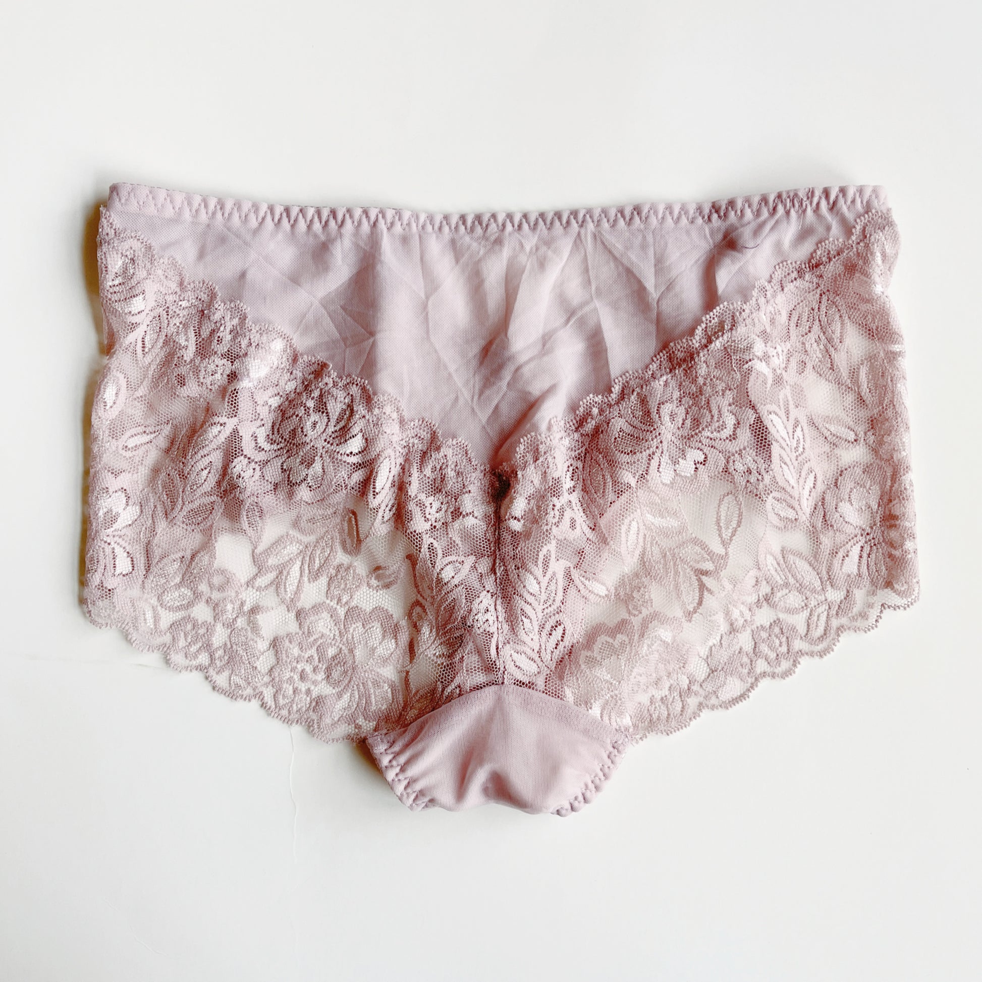 full coverage silk panties high waist | Made in Canada scalloped lace underwear 