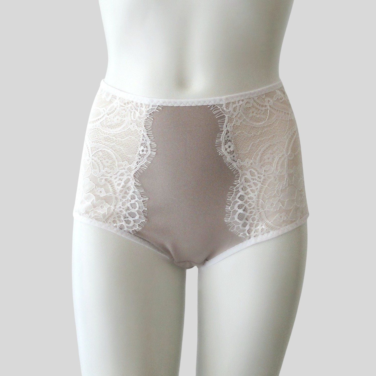 Shop High waisted lace panties | lace panties, organic cotton lingerie | high rise organic underwear | Organic lingerie for women
