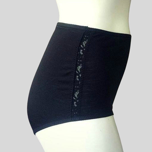 black wool underwear for women | High waisted merino wool underwear for women | Made in Canada women's underwear and lingerie shop | Econica organic and wool women's clothing boutique