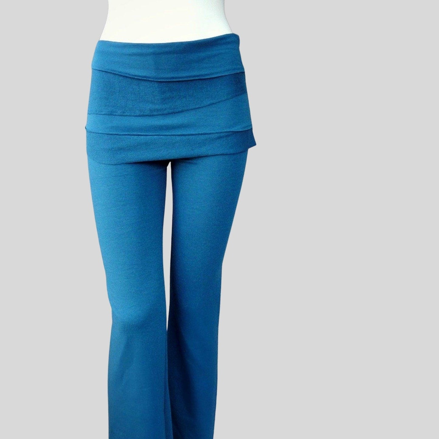 Women Clothing Yoga Pants Lycra Spandex Color Block Blue Grey Yoga Leggings  - Milanoo.com