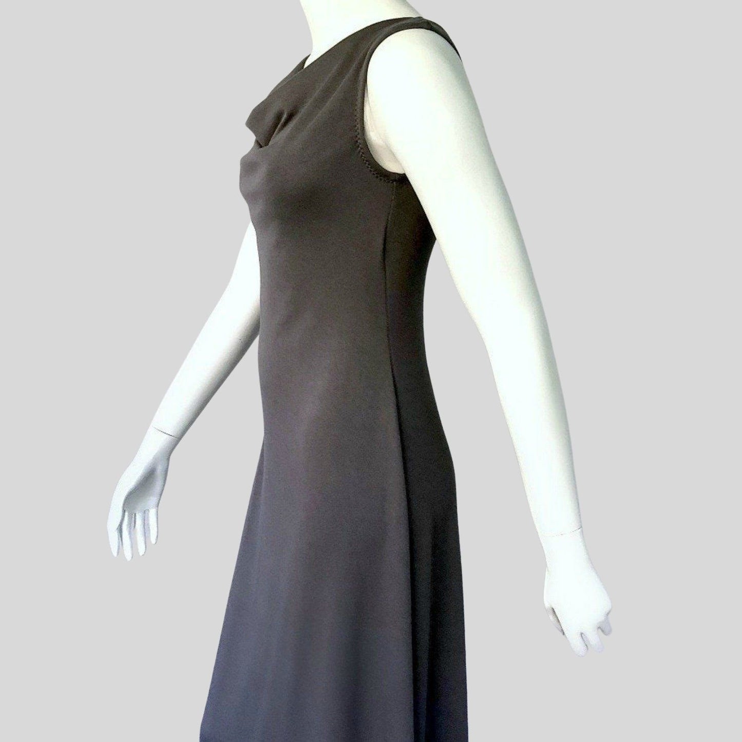 Long grey dress Canada  Long sleeveless boatneck dress | Buy made in Canada organic cotton dresses