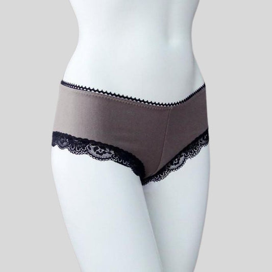 Grey lace Organic cotton underwear for women shop | Made in Canada women's underwear