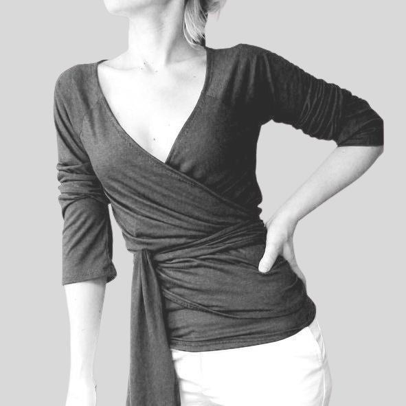 Yoga Wickelshirt Wrap Top langarm für Damen – Yoga Boutique