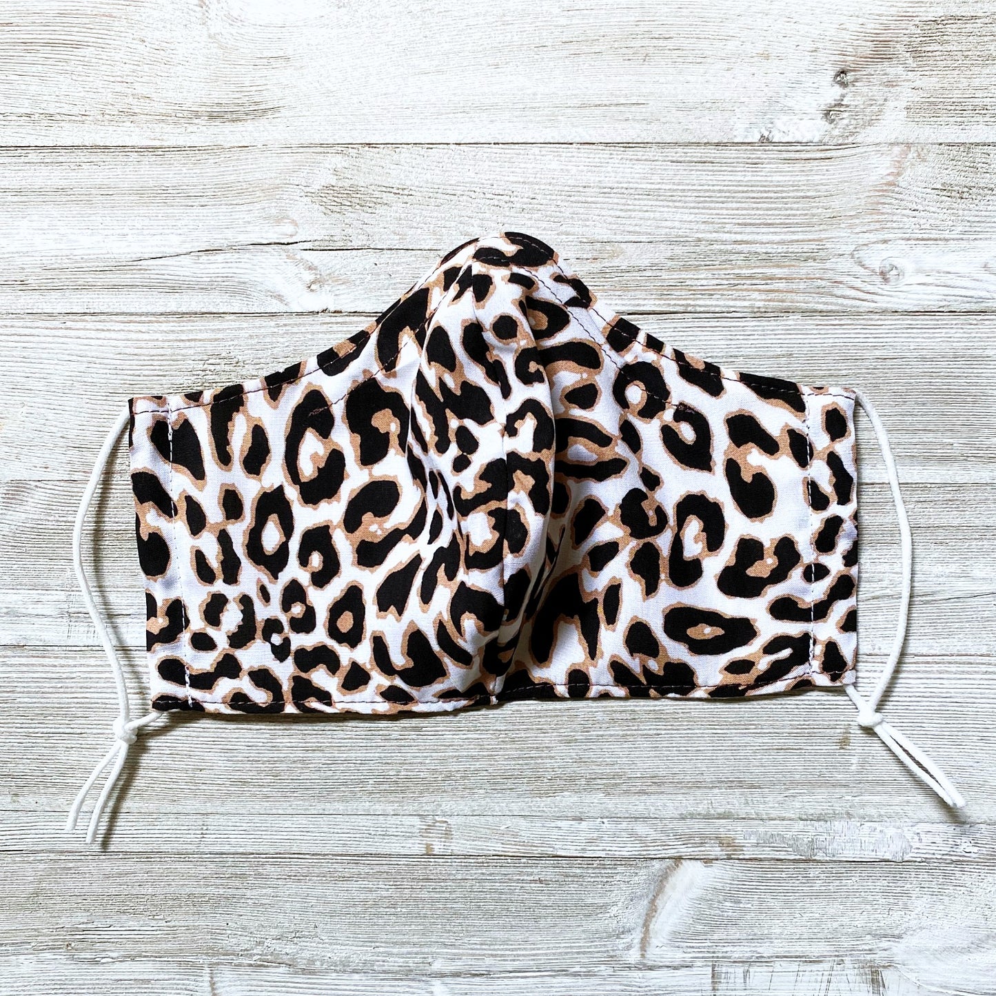 Leopard print cotton face mask with filter