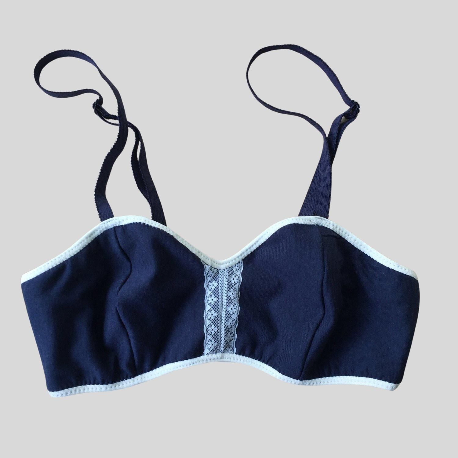 Navy Blue Organic cotton bralette | Made in Canada lingerie | Shop organic cotton bras for women | Made in Canada women’s underwear and bras shop | Buy organic bralettes from Canada