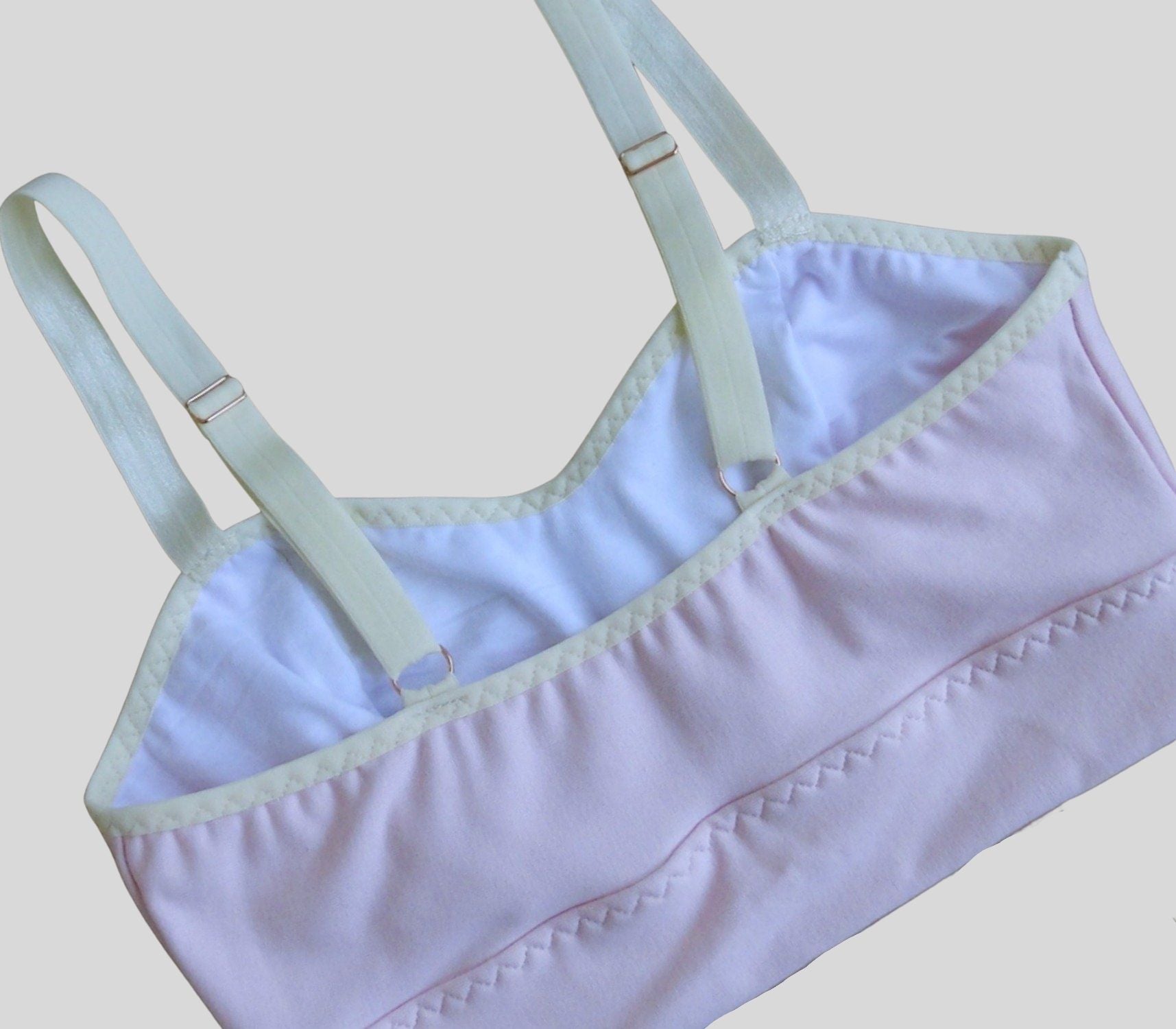 Organic pink bralettes  Made in Canada organic cotton bras