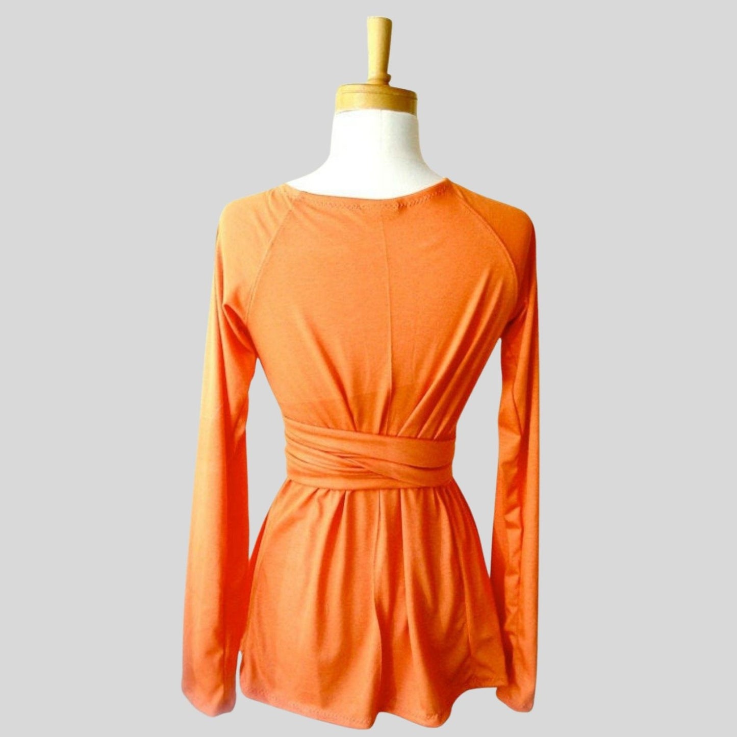 orange cardigan | Organic cotton cardigan with long sleeves | Buy made in Canada women's cardigan tops | Econica Canadian clothing shop for women