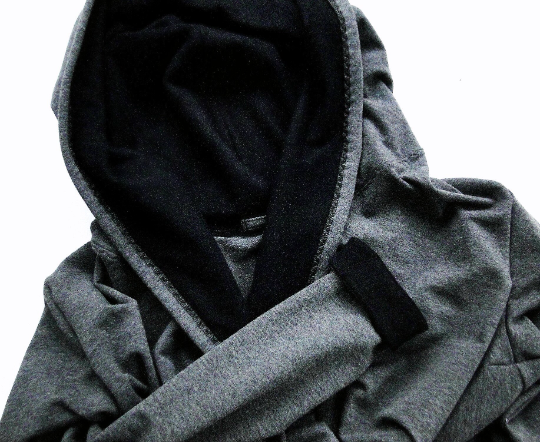 dark grey black organic cotton gray robe | Made in Canada cotton robes and loungewear 