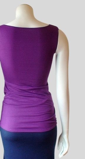 Purple draped sleeveless top | Organic cotton summer shirts | Econica