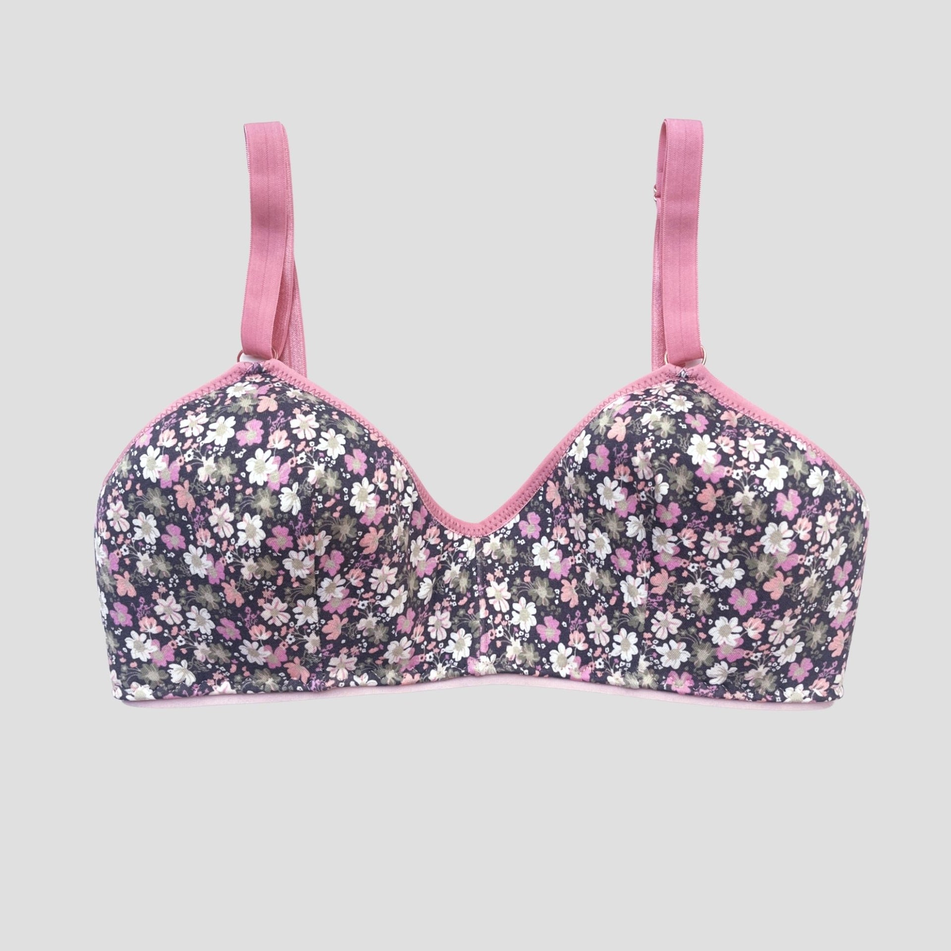 Women 36-44 B C Bras Chest Padded Floral Printed Breathable