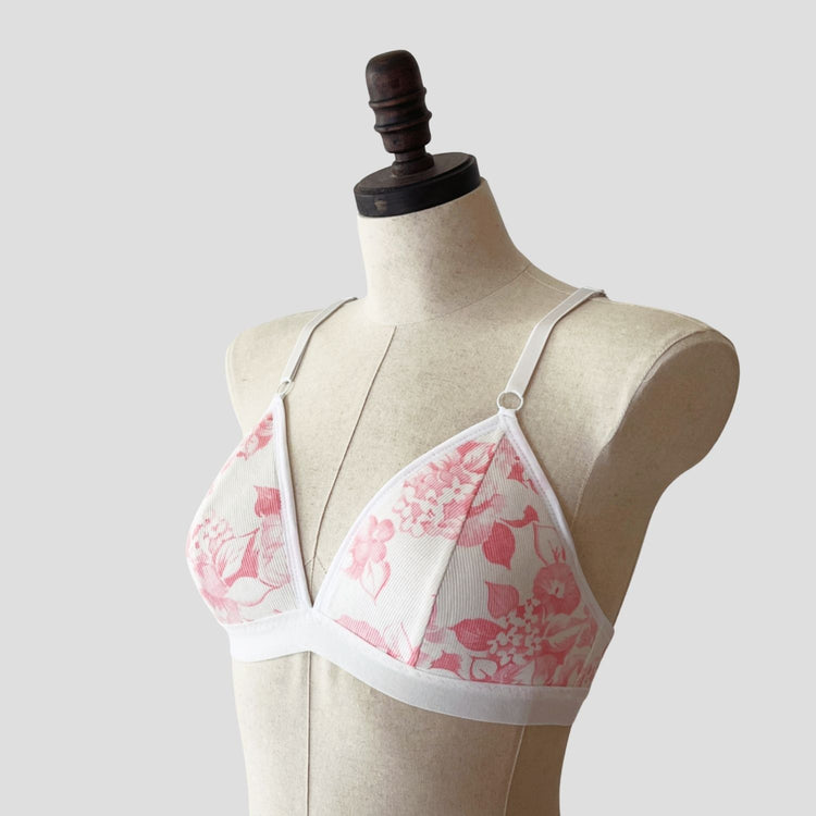 100% cotton bra | Made in Canada pink floral bra top