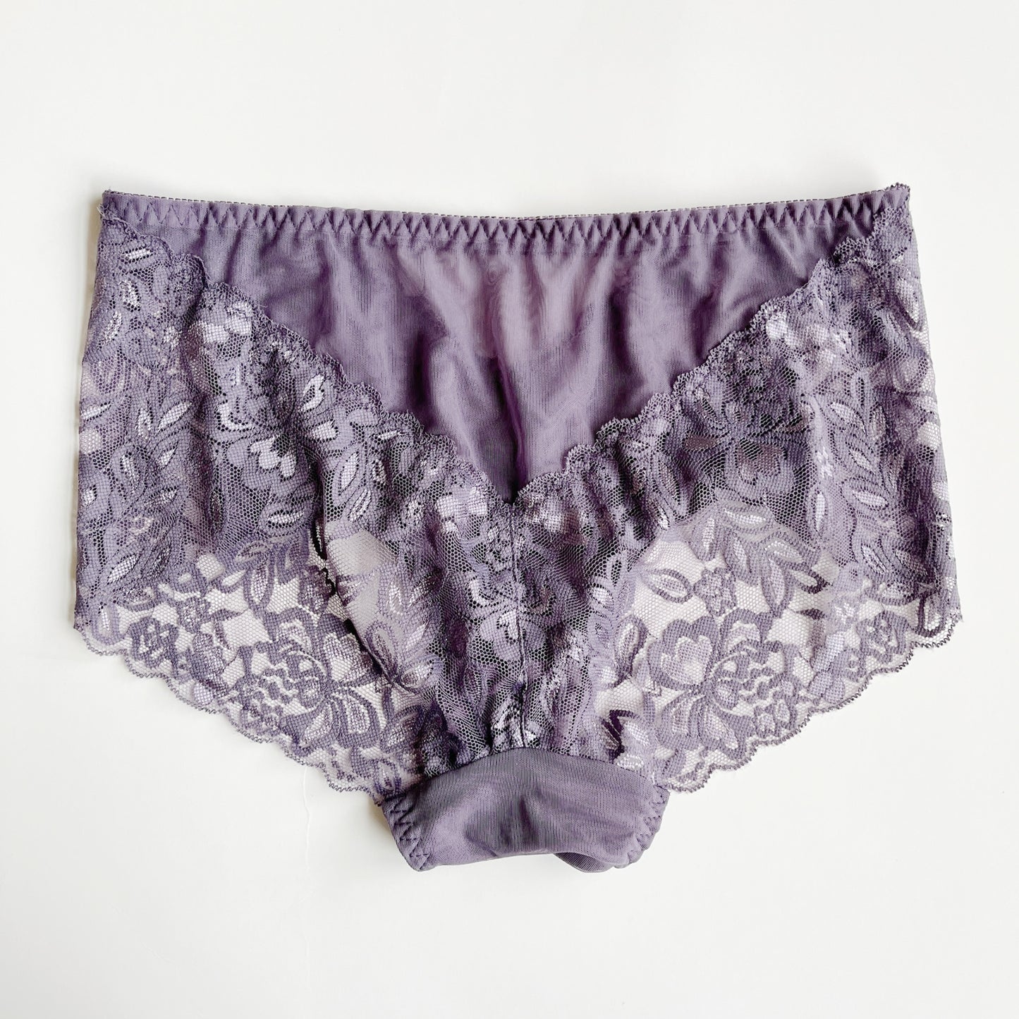 high cut silk panties high waist | Made in Canada scalloped lace underwear 