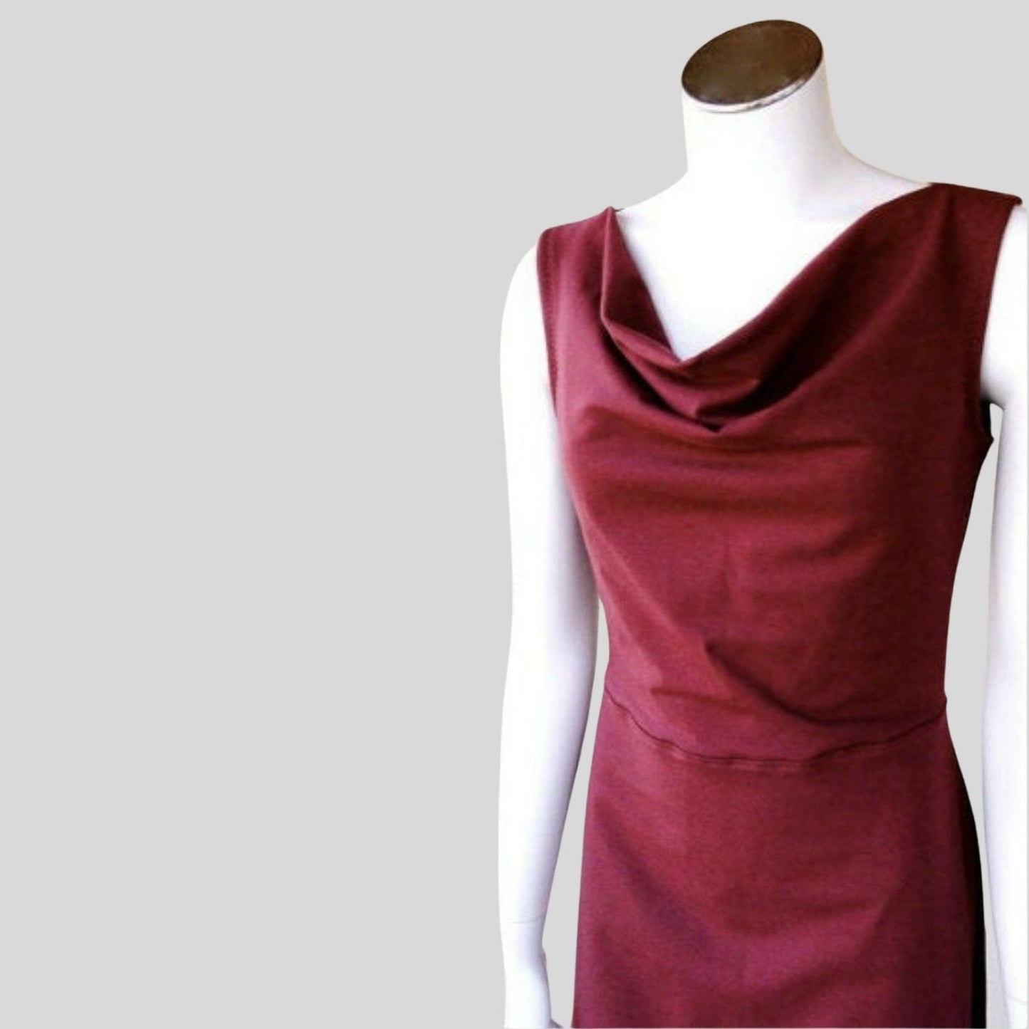 Long sleeveless boatneck dress | Buy made in Canada organic cotton dresses