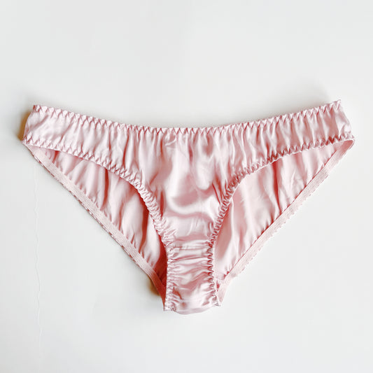Set of 3 100% Mulberry silk women's panties | satin silk panty briefs | silk bikini panties | black, pink, beige, white silk knickers