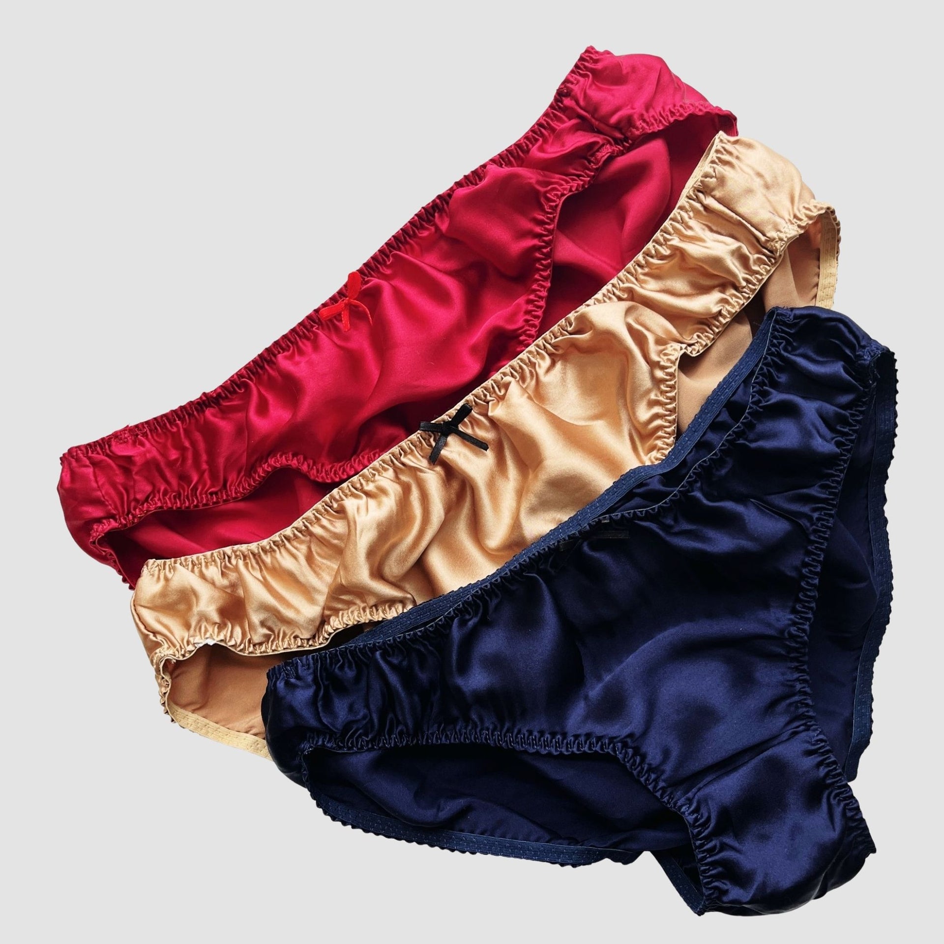 5 Pcs Lot Womens Silky Satin Panties Undies French Lace Briefs Underwear  Briefs