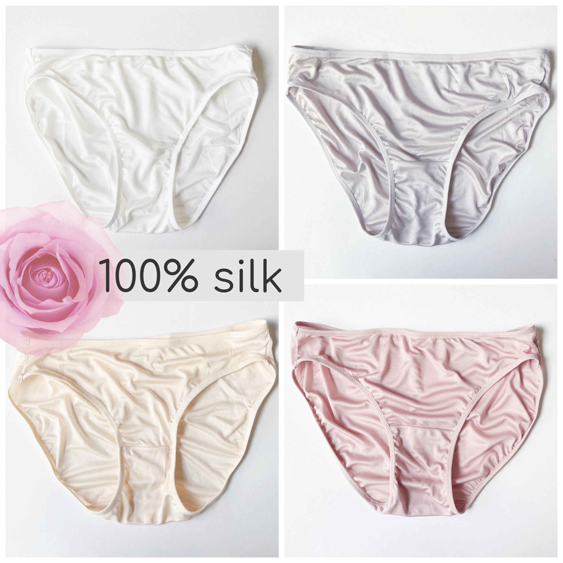 Simple And Comfortable Silk Underwear Solid Color Soft Women's Silk Pa