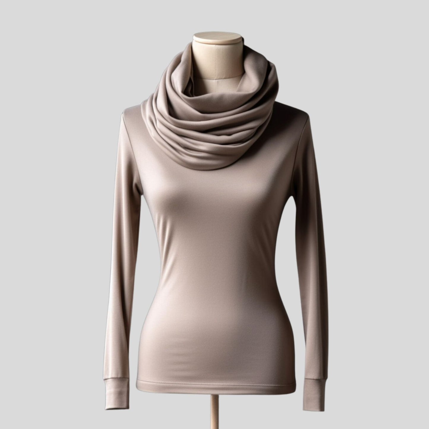 merino wool top with cowl 
